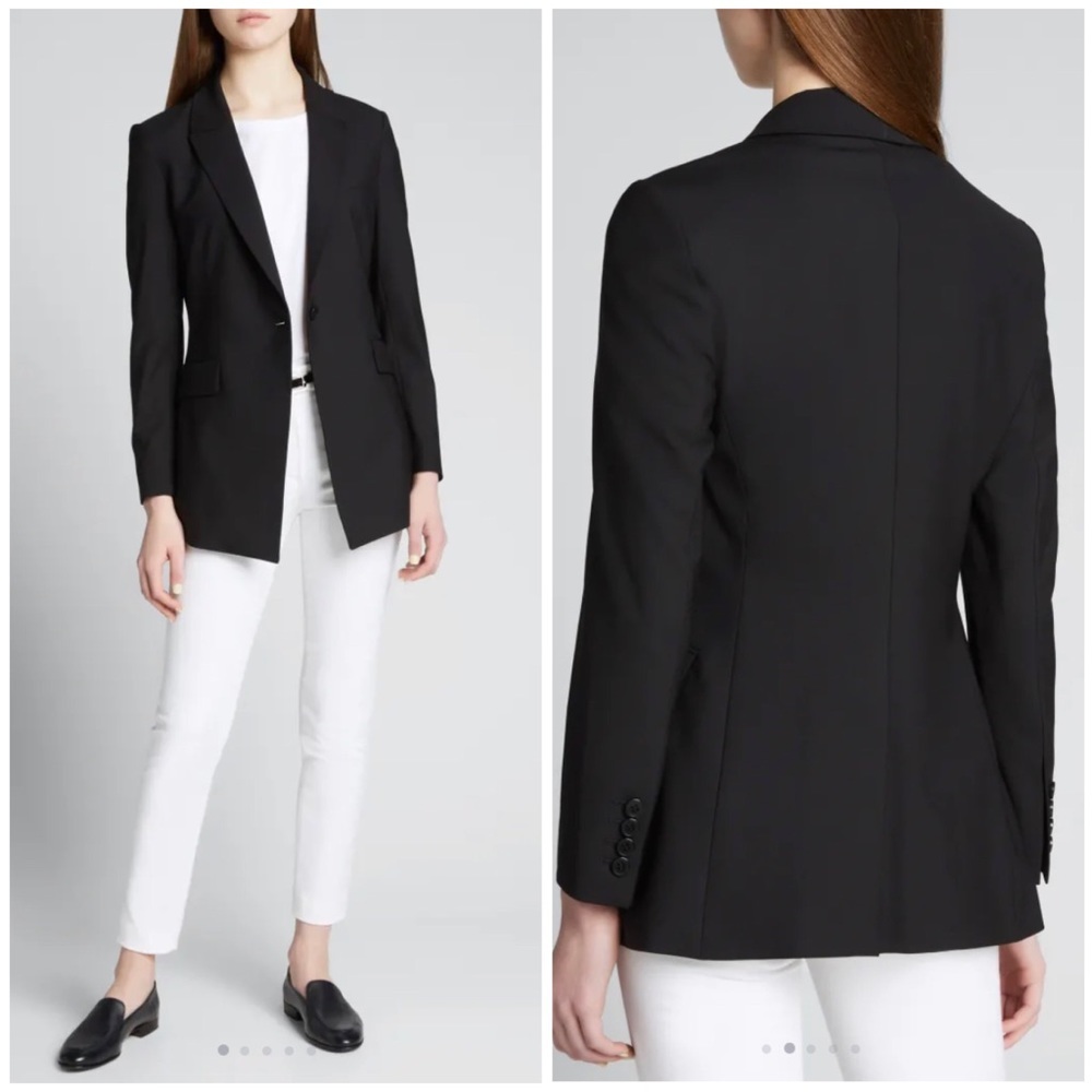 Piazza Sempione Black Hidden Button Blazer